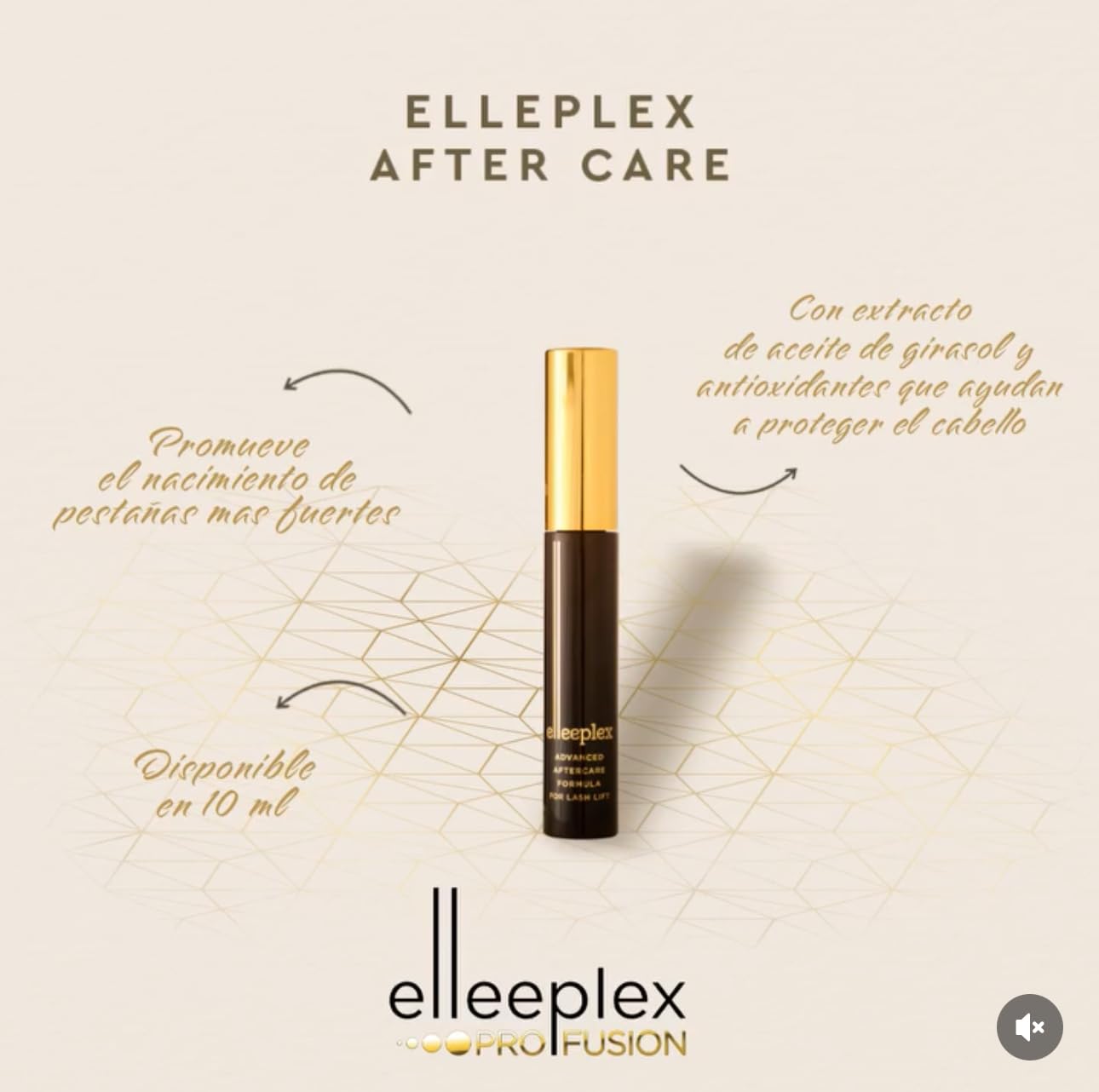 Elleebana Elleeplex lash lift and brow lamination serum showing the mascara applicator brush