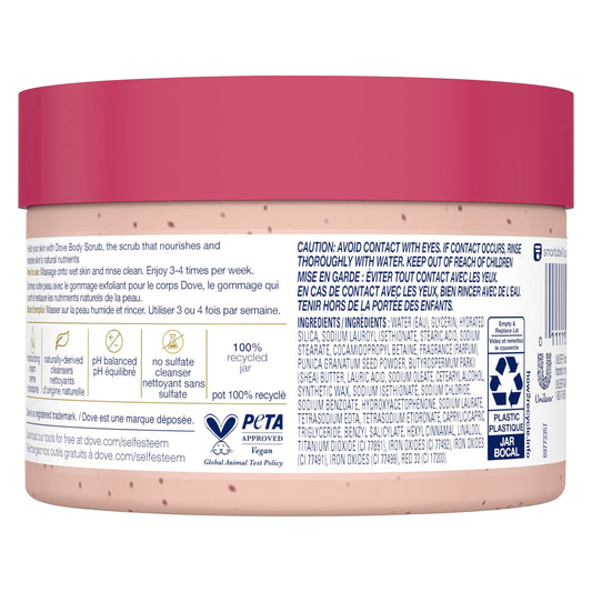 Whipped texture of Dove body scrub on a hand