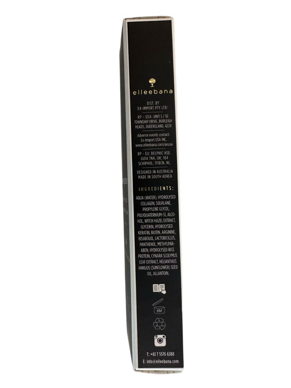Elleebana Advanced Aftercare gel formulation being applied to eyebrows for lamination care