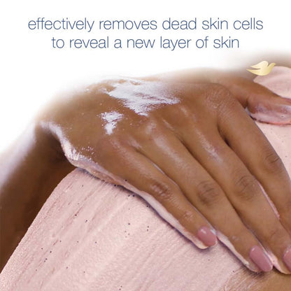 Premium skincare routine with Dove body scrub