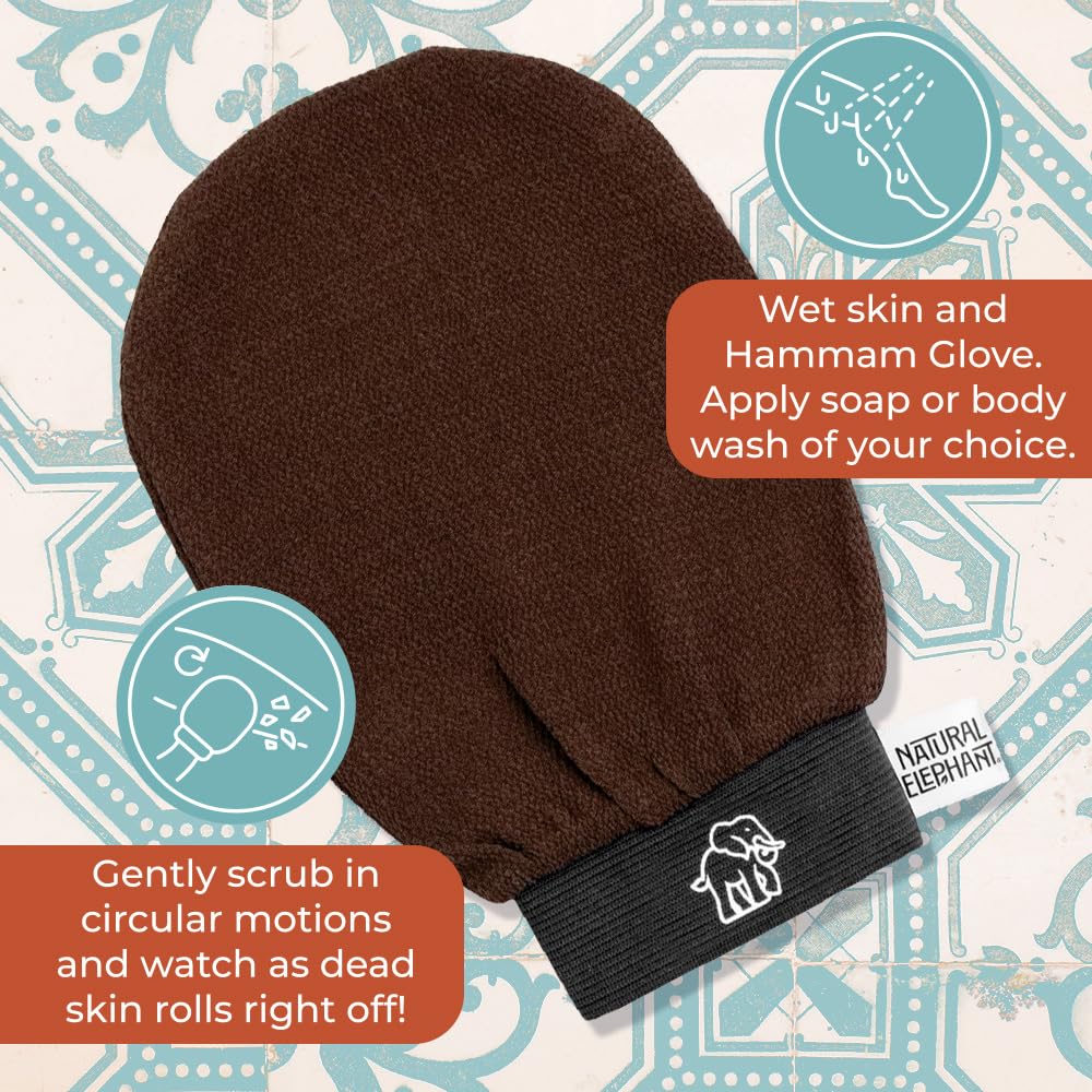 Natural Elephant exfoliating bath glove for smooth skin