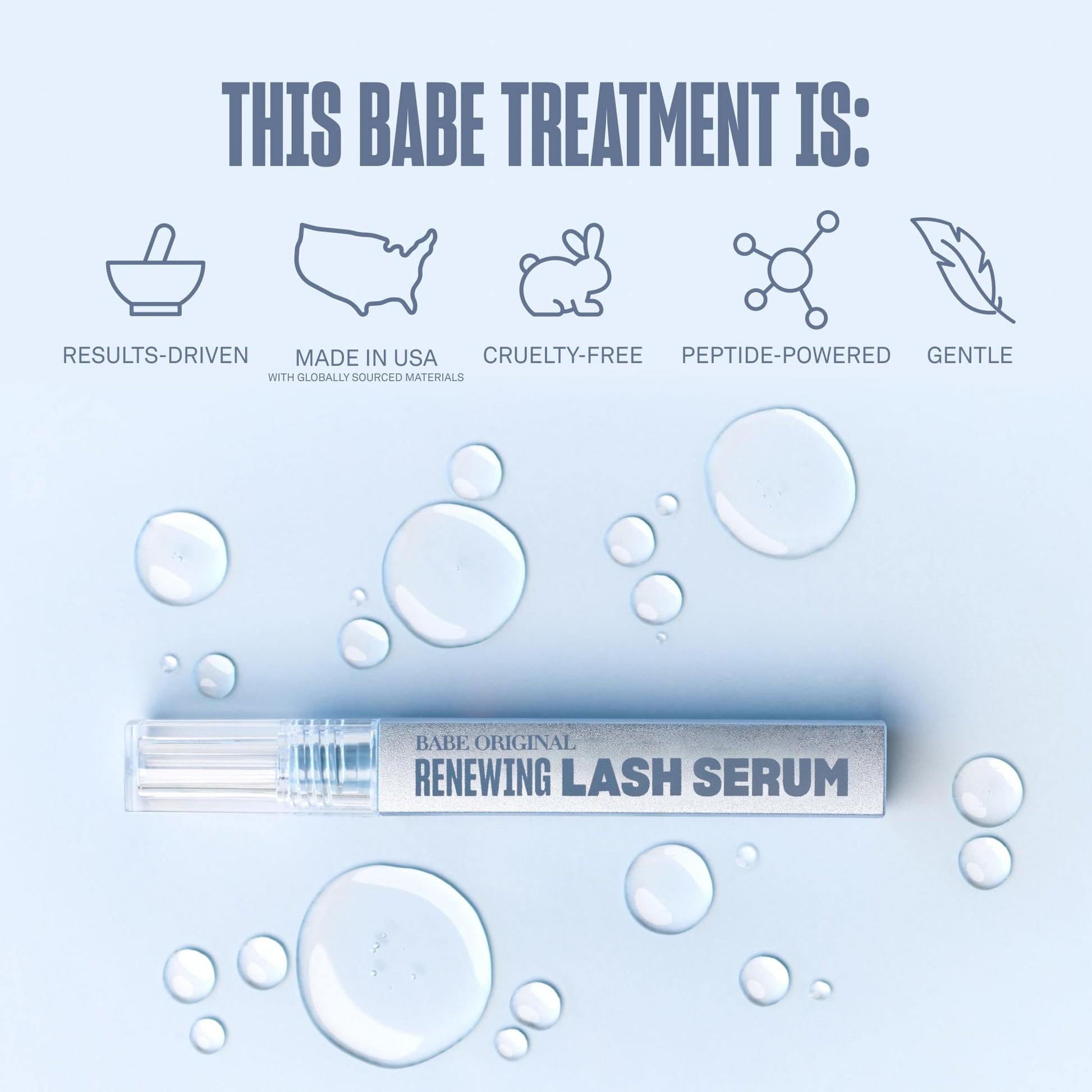 BABE ORIGINAL Pro-6 Peptide Complex eyelash treatment showing the complete product kit contents