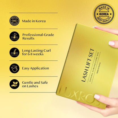 Step by step application guide for using the thio-free keratin lash curling treatment at home.