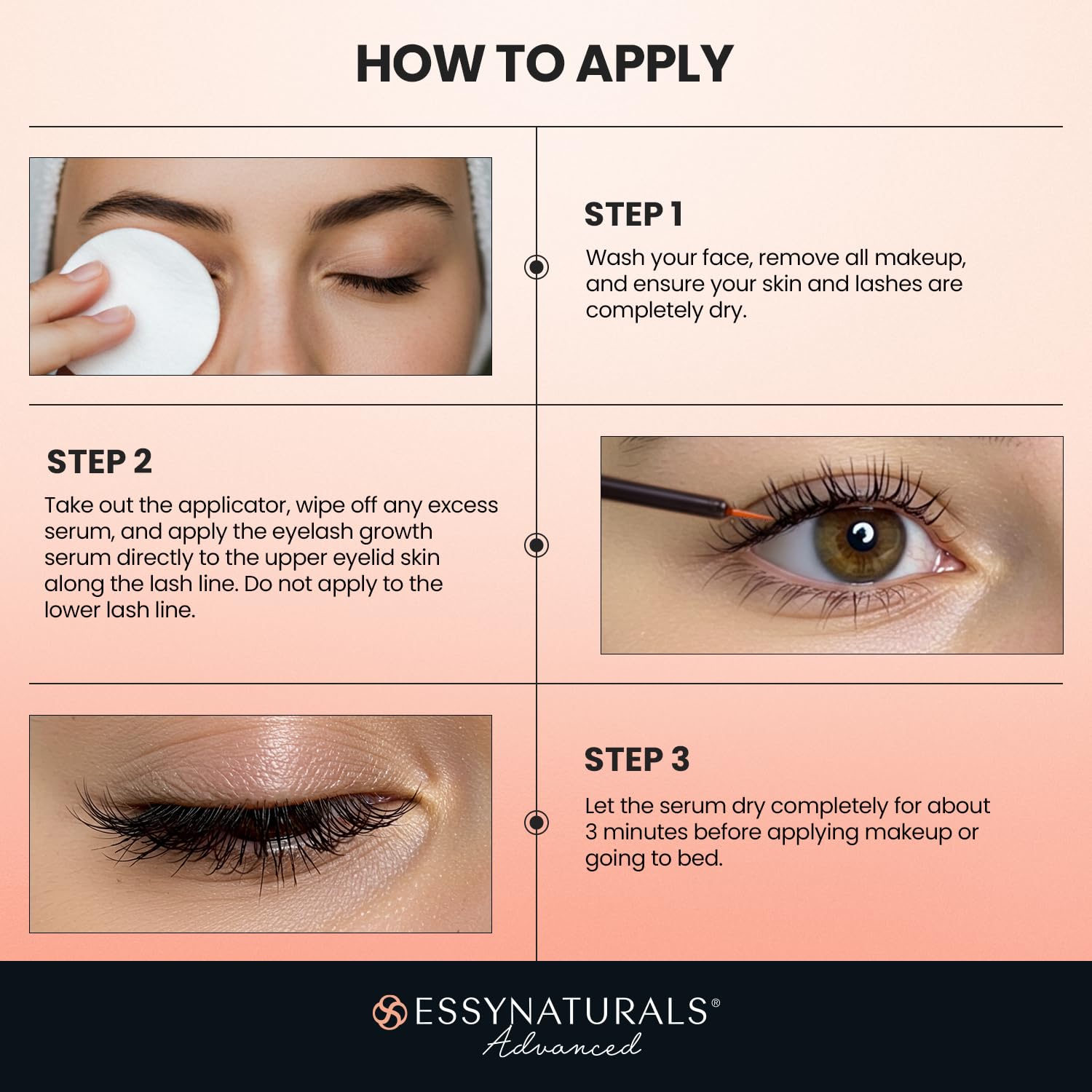 EssyNaturals premium botanical lash serum outer box details