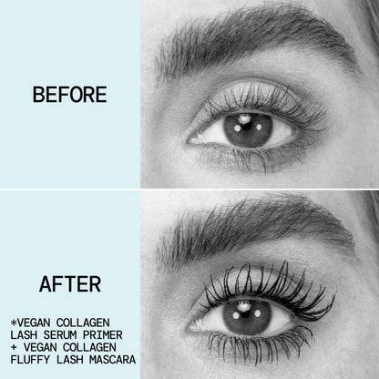 Side profile of Pacifica vegan collagen mascara primer clear formula bottle