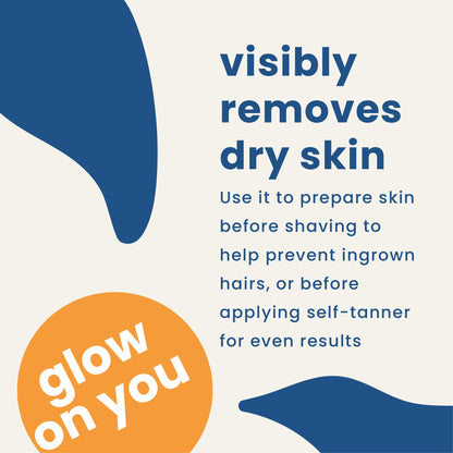 A comparison of smooth rejuvenated skin texture after using the premium exfoliating glove