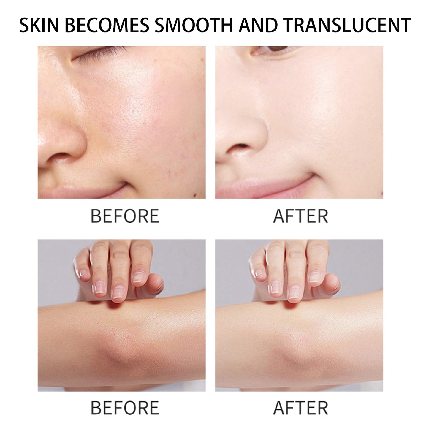 Kojic acid and turmeric mist being sprayed on arm for skin exfoliation