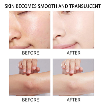 Kojic acid and turmeric mist being sprayed on arm for skin exfoliation