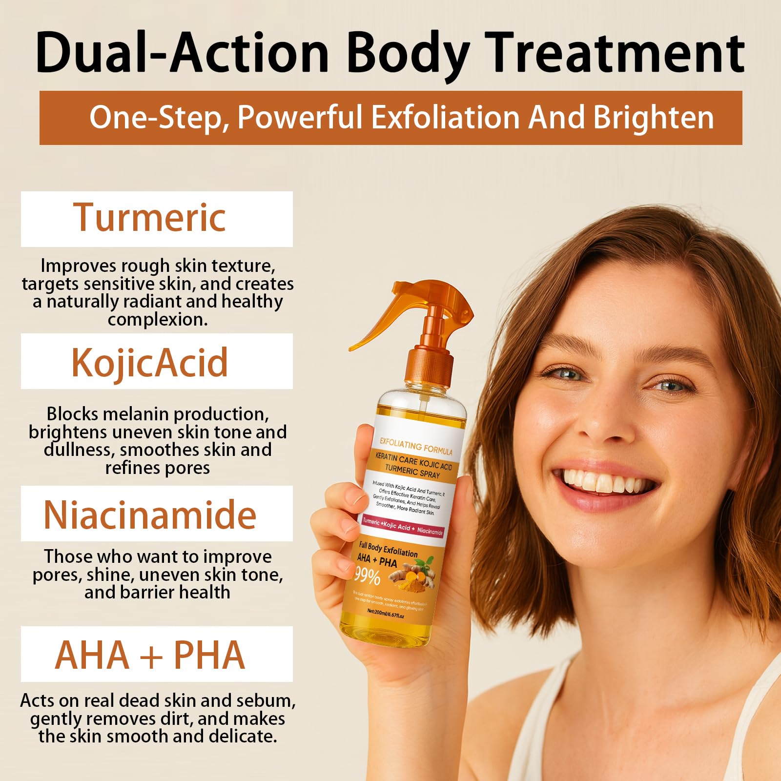 Gentle body peeling solution texture before and after massage comparison
