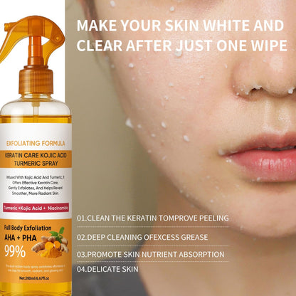 Full range view of the 200ml exfoliating mist bottle against a clean background