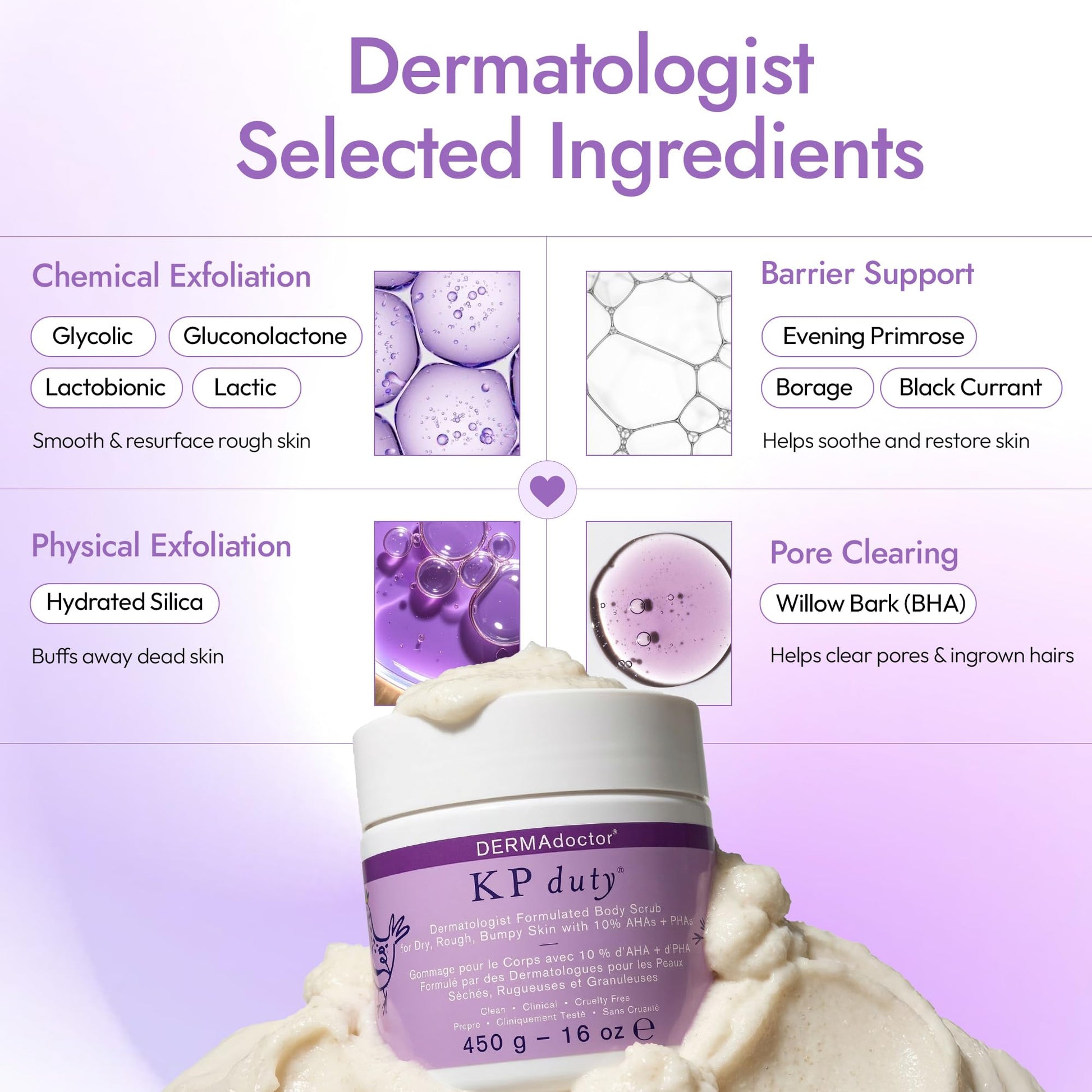 Clinical ingredients label of Dermadoctor body scrub