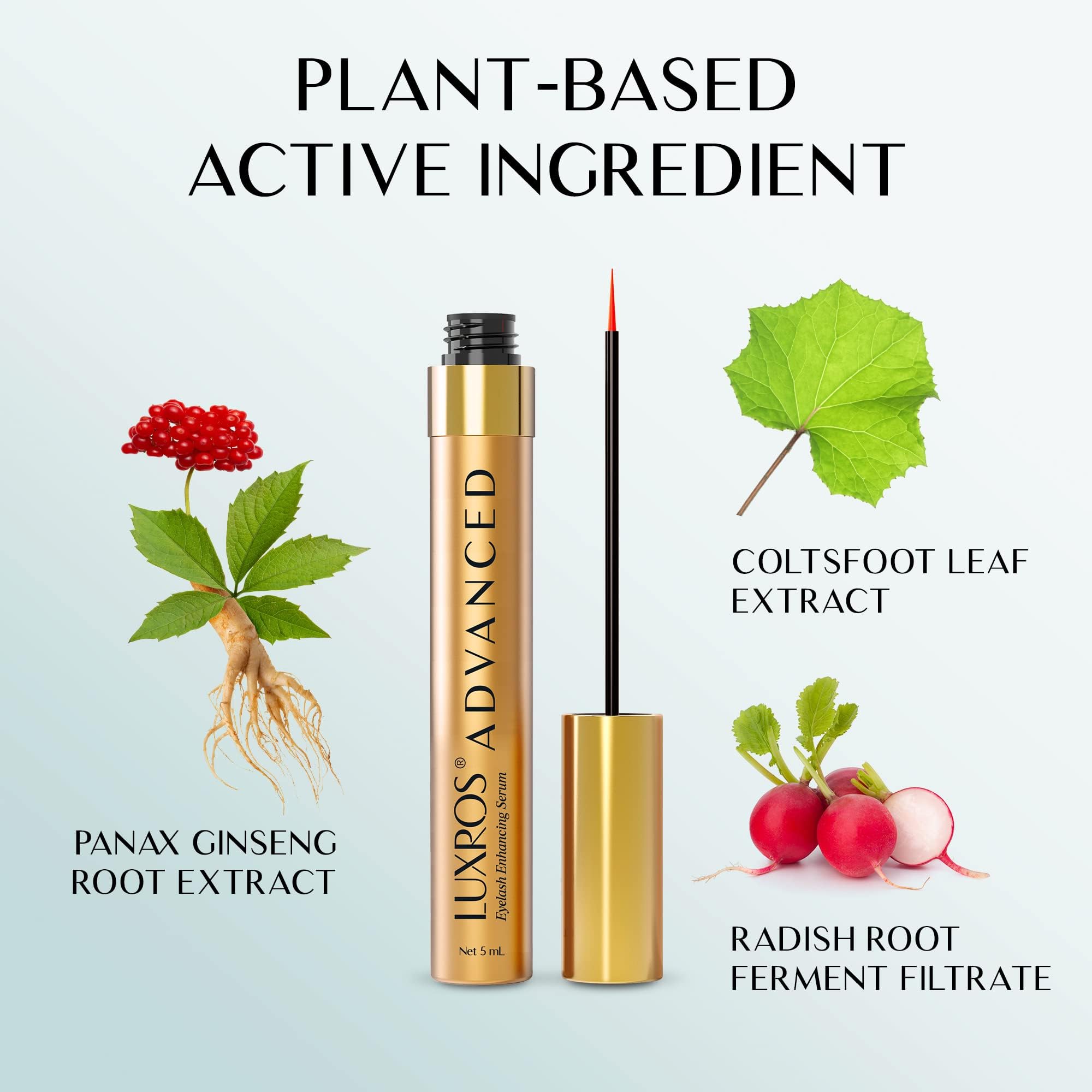 USA imported LUXROS plant based paraben free eyelash serum for density