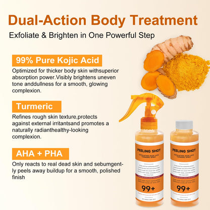 Kojic acid and turmeric brightening body mist spray nozzle close up