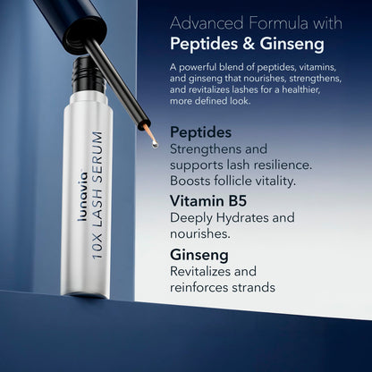 Lunavia botanical lash conditioner precision applicator tip being held for clean controlled application