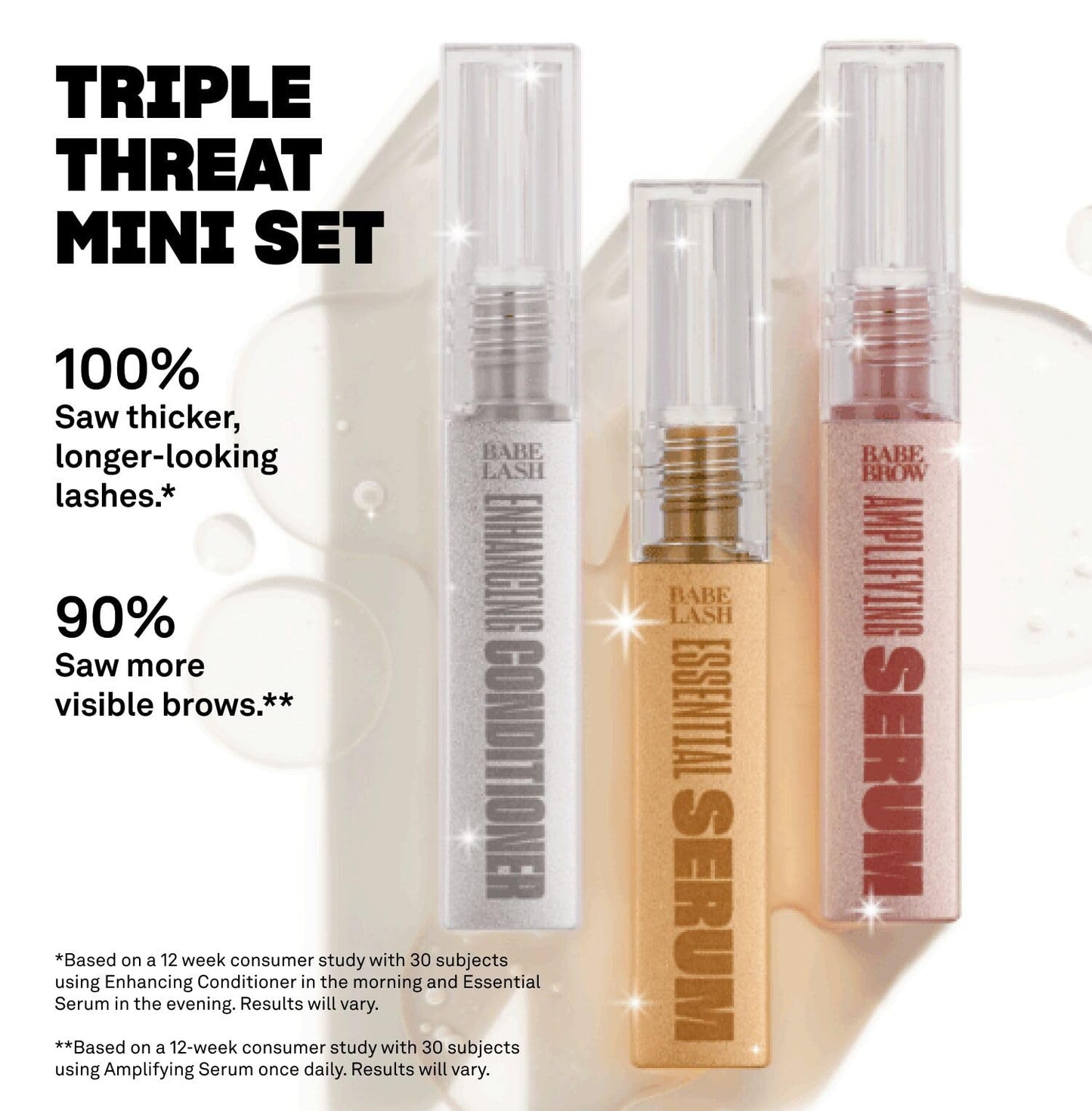 Babe Original Triple Threat collection arranged neatly to show the three individual one milliliter bottles
