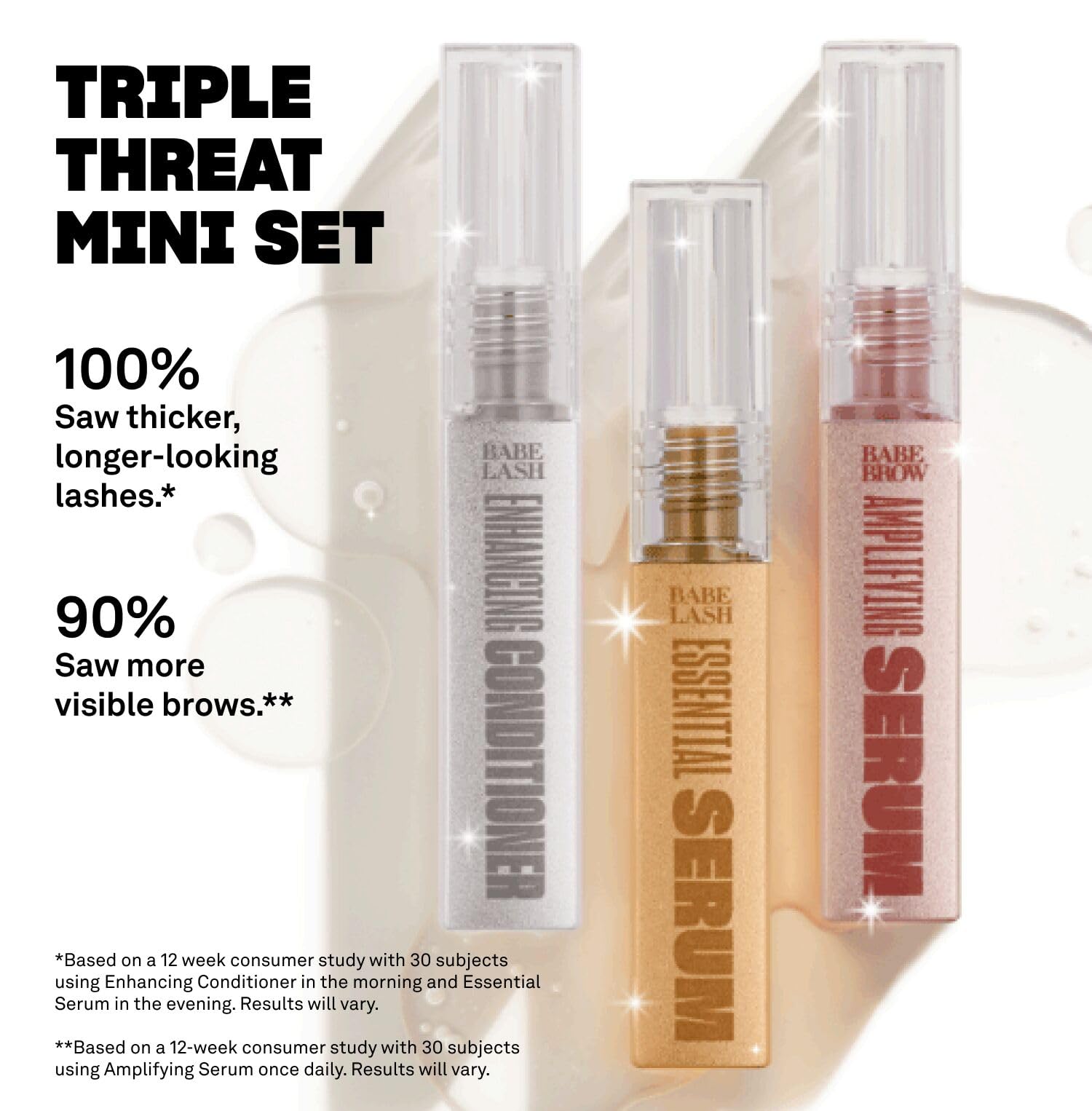 Babe Original Triple Threat collection arranged neatly to show the three individual one milliliter bottles