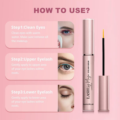Premium eyelash growth serum by LASH by Maya showing the sleek bottle design