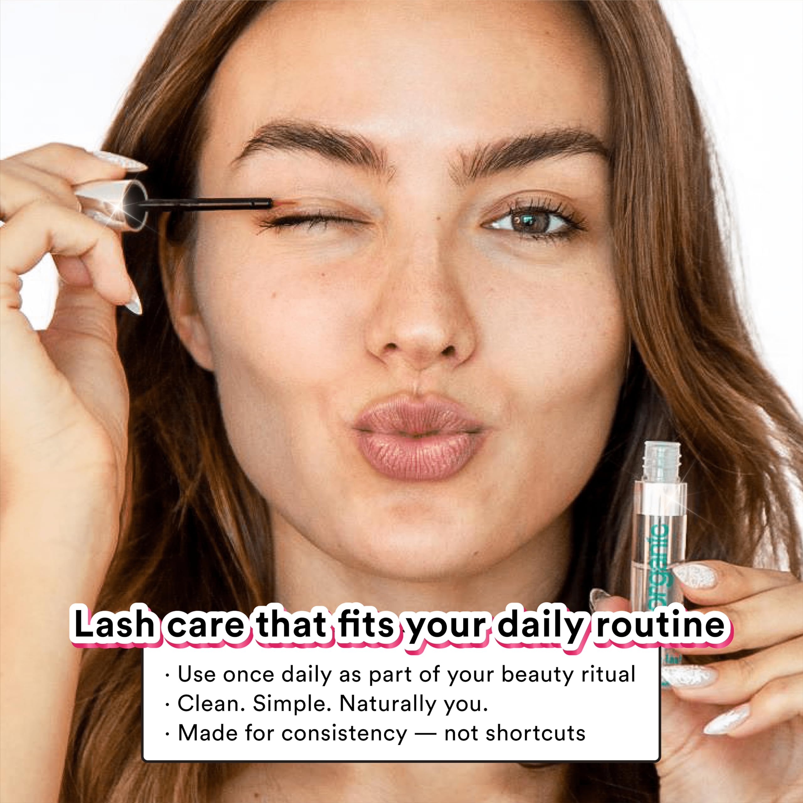 NuOrganic Cosmic Lash professional eyelash serum for thicker and longer eyelashes.