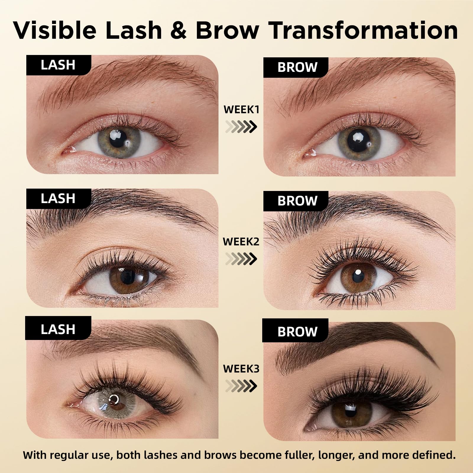 Close up of ASAMO peptide formula serum container for longer thicker lashes