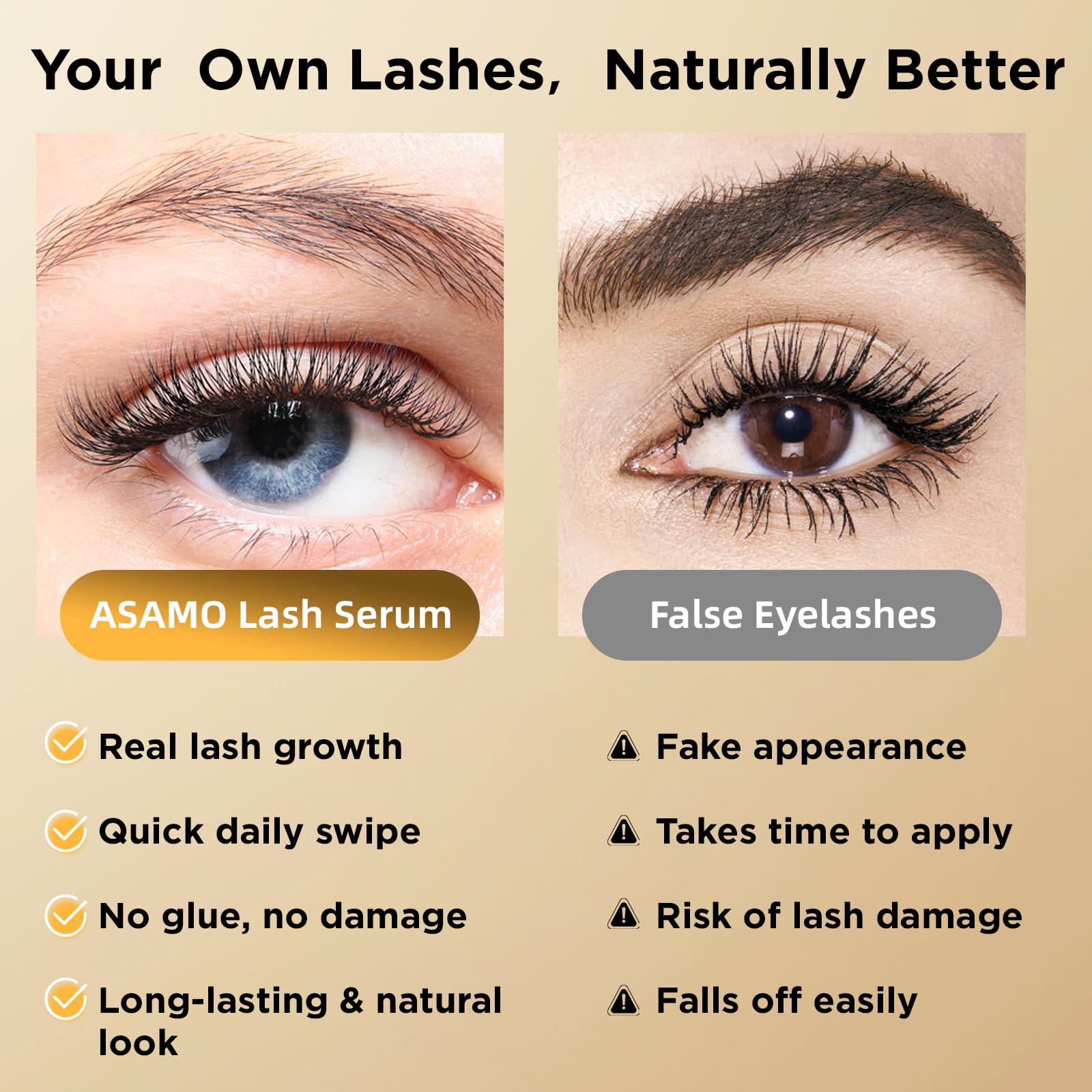 ASAMO botanical extract lash serum being applied to the eyebrow roots