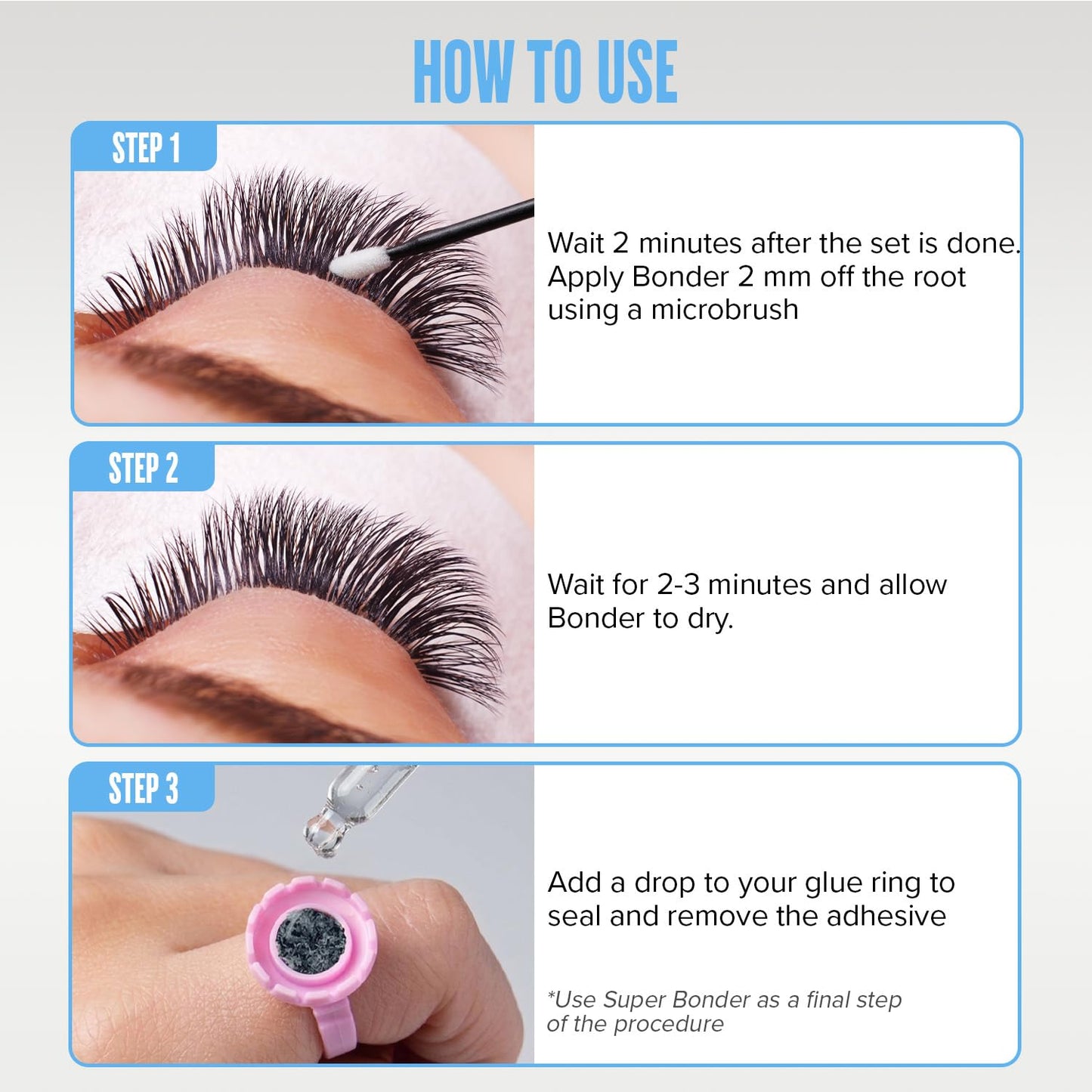 Premium eyelash extension supplies package for maximizing retention