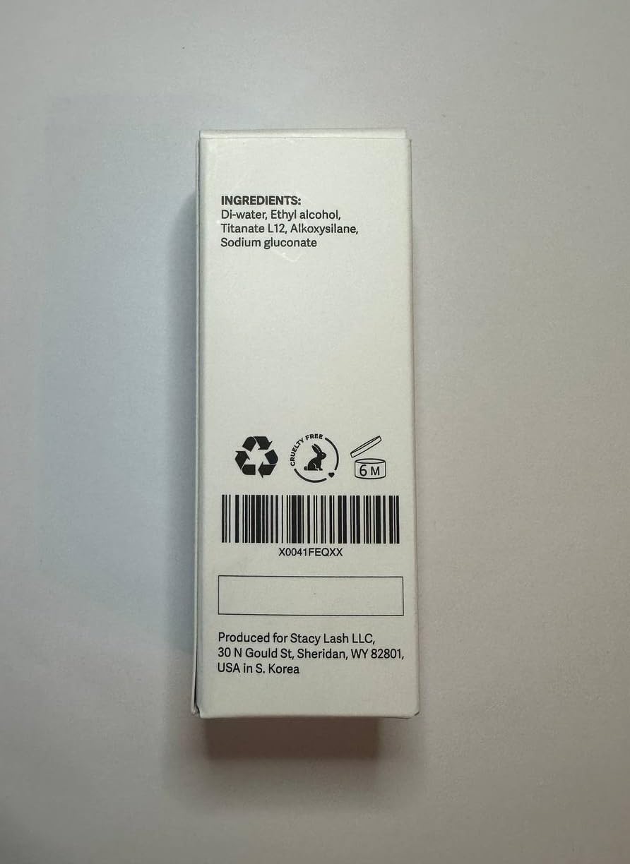 Stacy Lash bonder packaging showing safety information for salon use