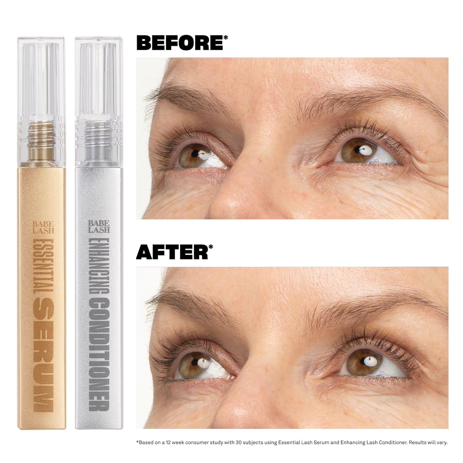 Babe Original 1 Milliliter lash conditioning serum bottle showing the precise applicator brush.