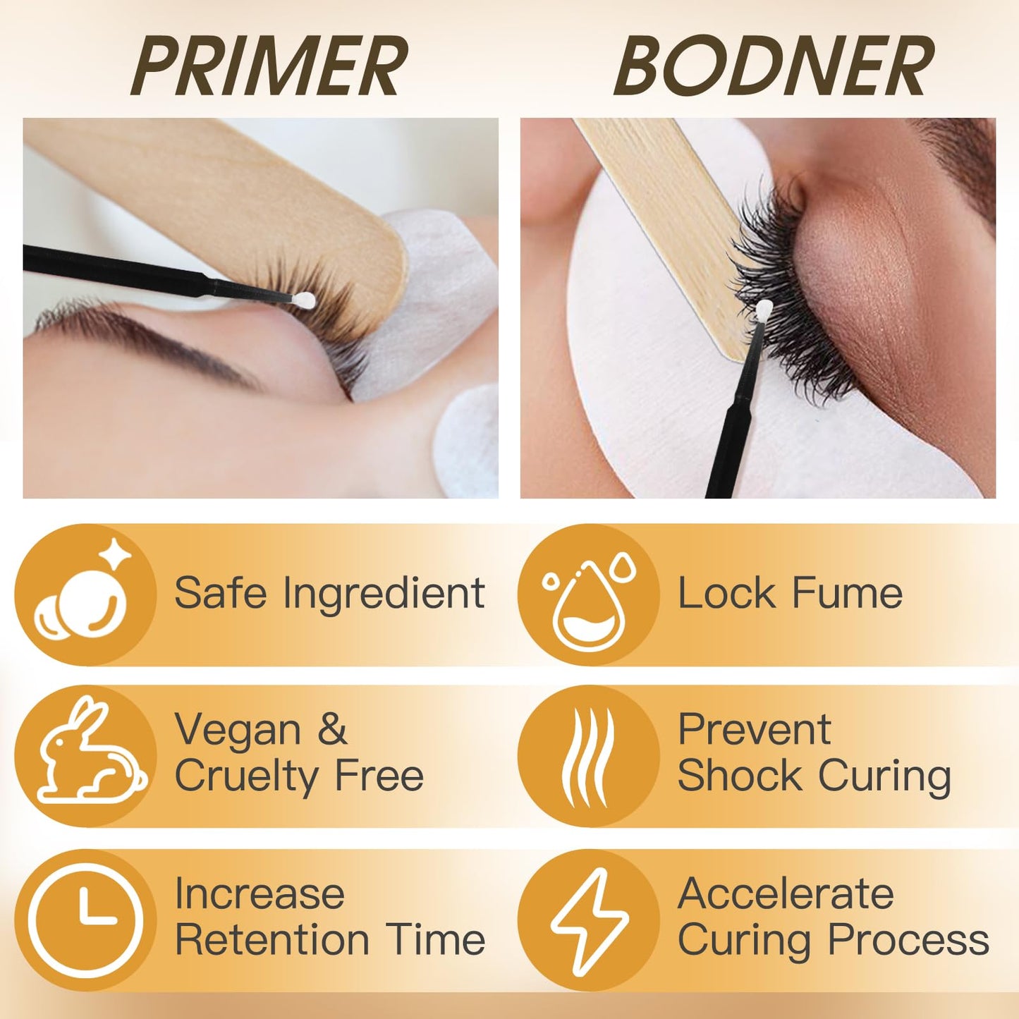 Authentic USA imported professional lash retention kit box packaging detailing adhesive sealant features