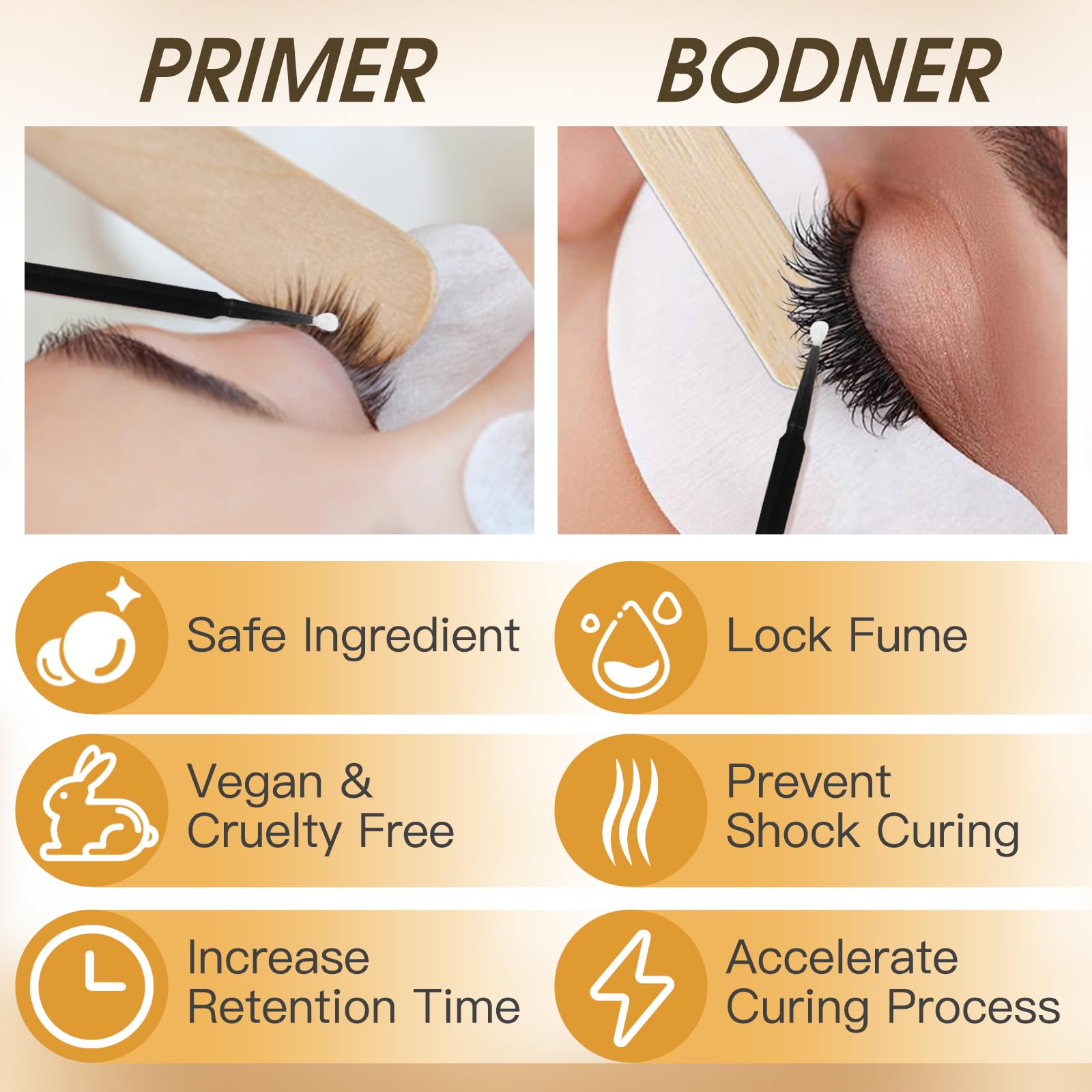 Authentic USA imported professional lash retention kit box packaging detailing adhesive sealant features