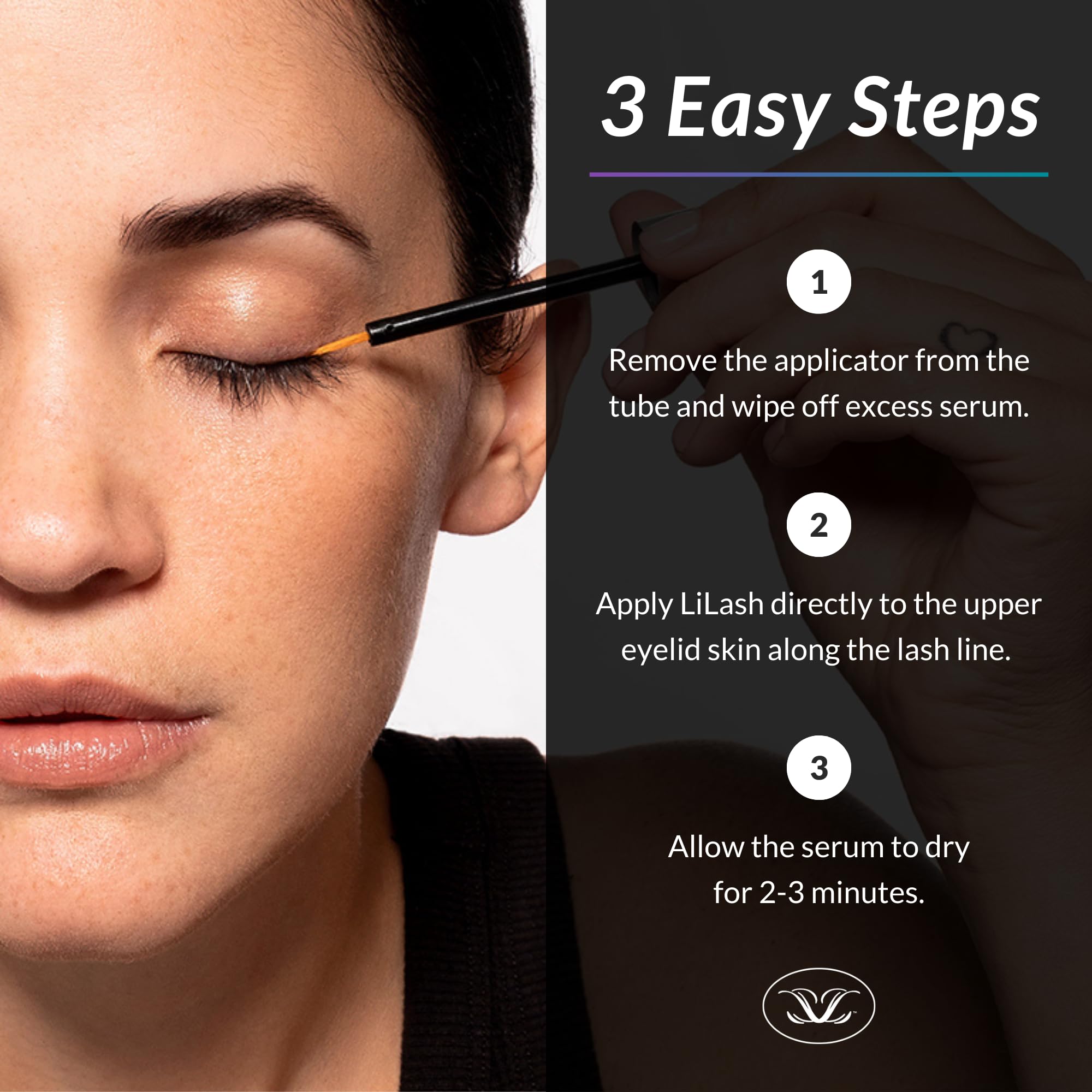 LiLash physician formulated lash serum 90 day supply bottle demonstrating clean premium texture