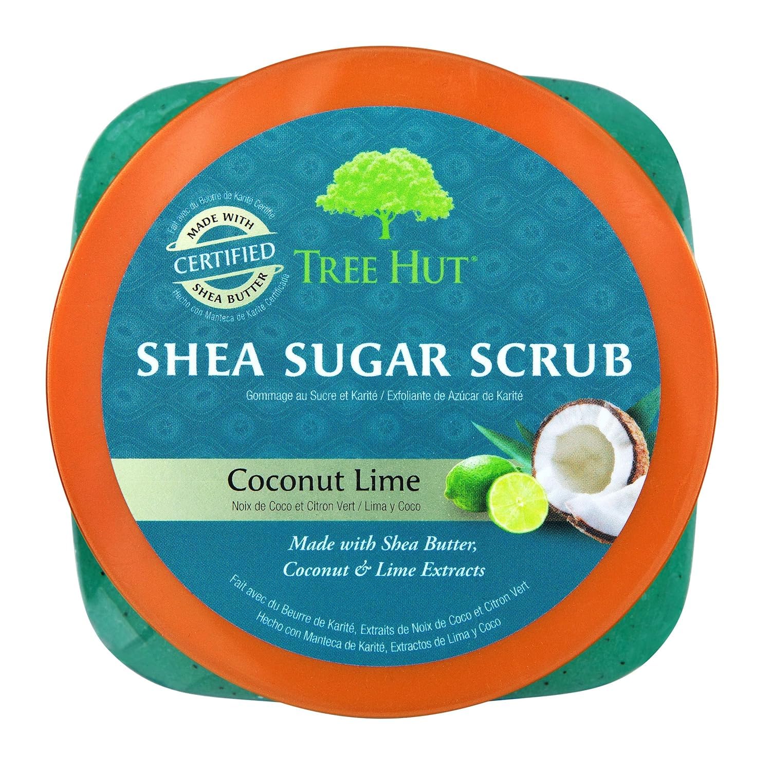 Back label of Tree Hut Coconut Lime sugar scrub