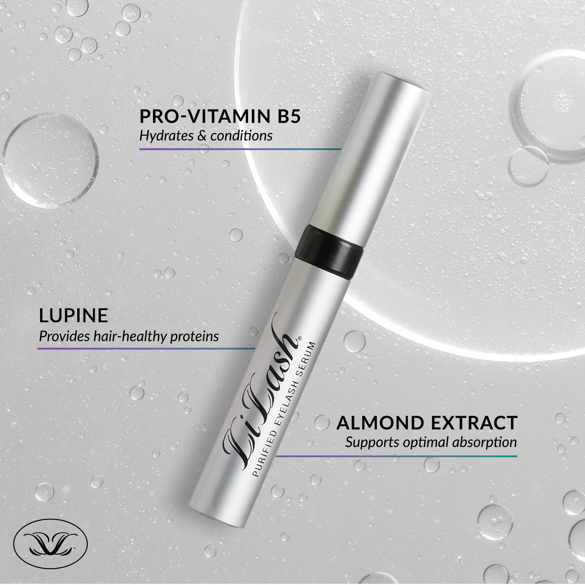Authentic USA imported LiLash lash serum packaging highlighting conditioning vitamins and minerals