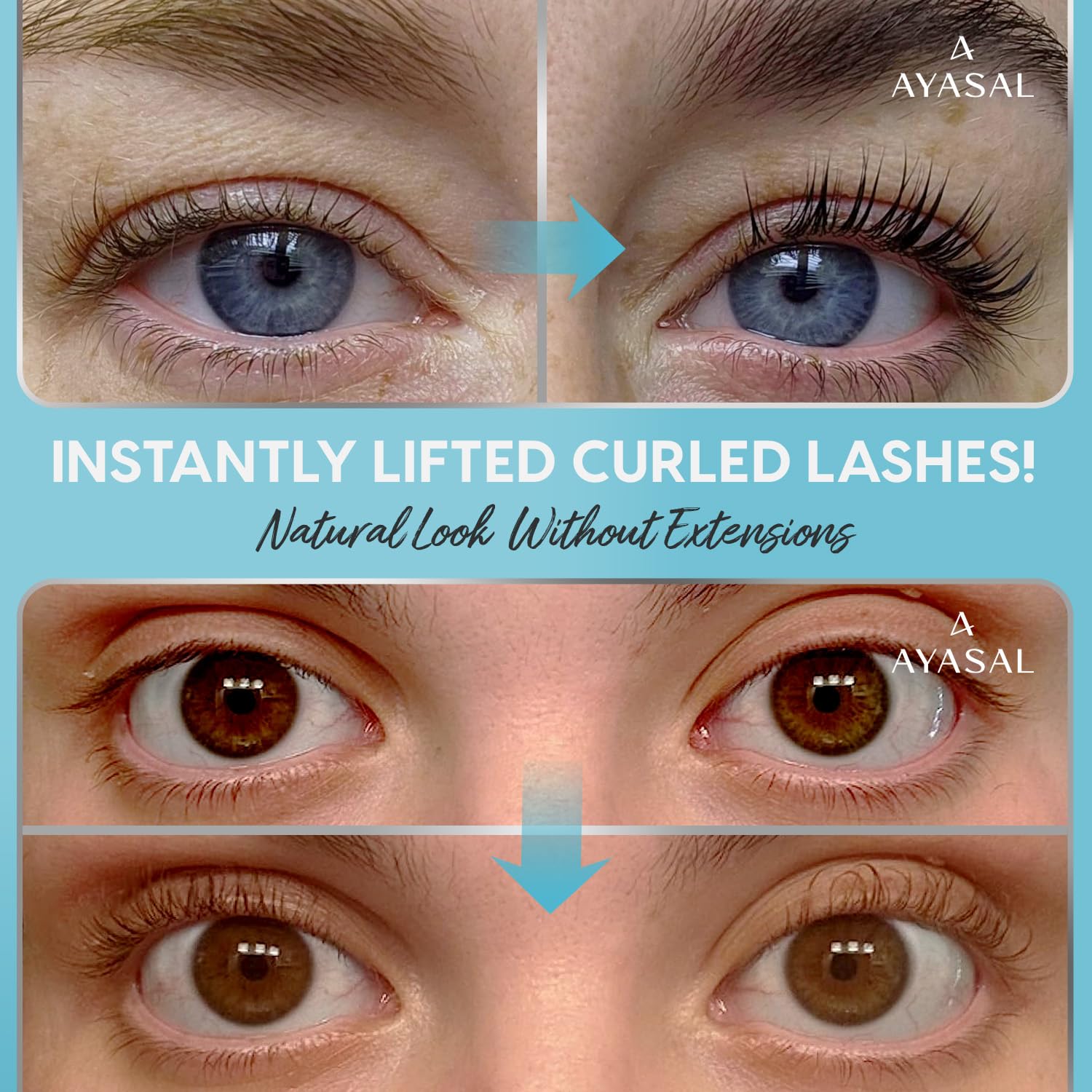 Hygienic individual step packaging of AYASAL eyebrow lamination and lash perm set