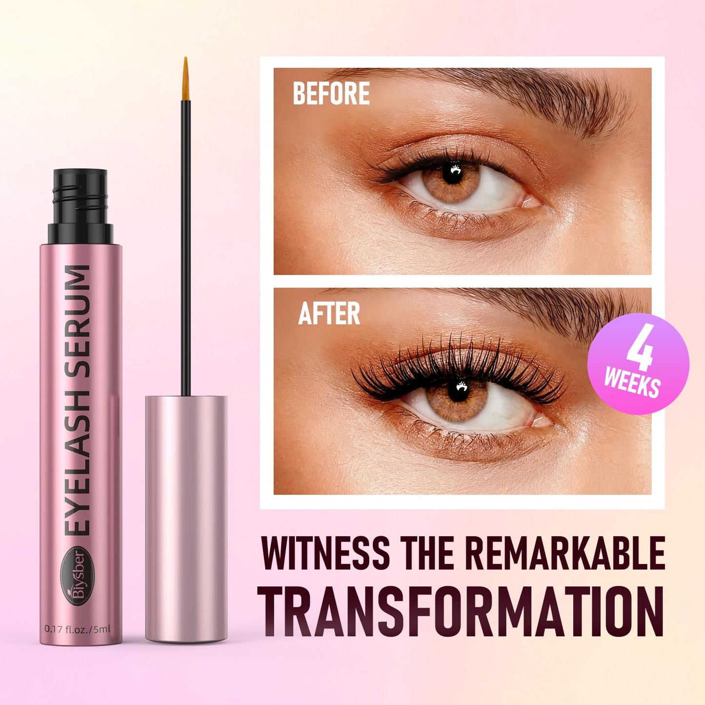 Premium imported lash enhancer for longer thicker lashes close up