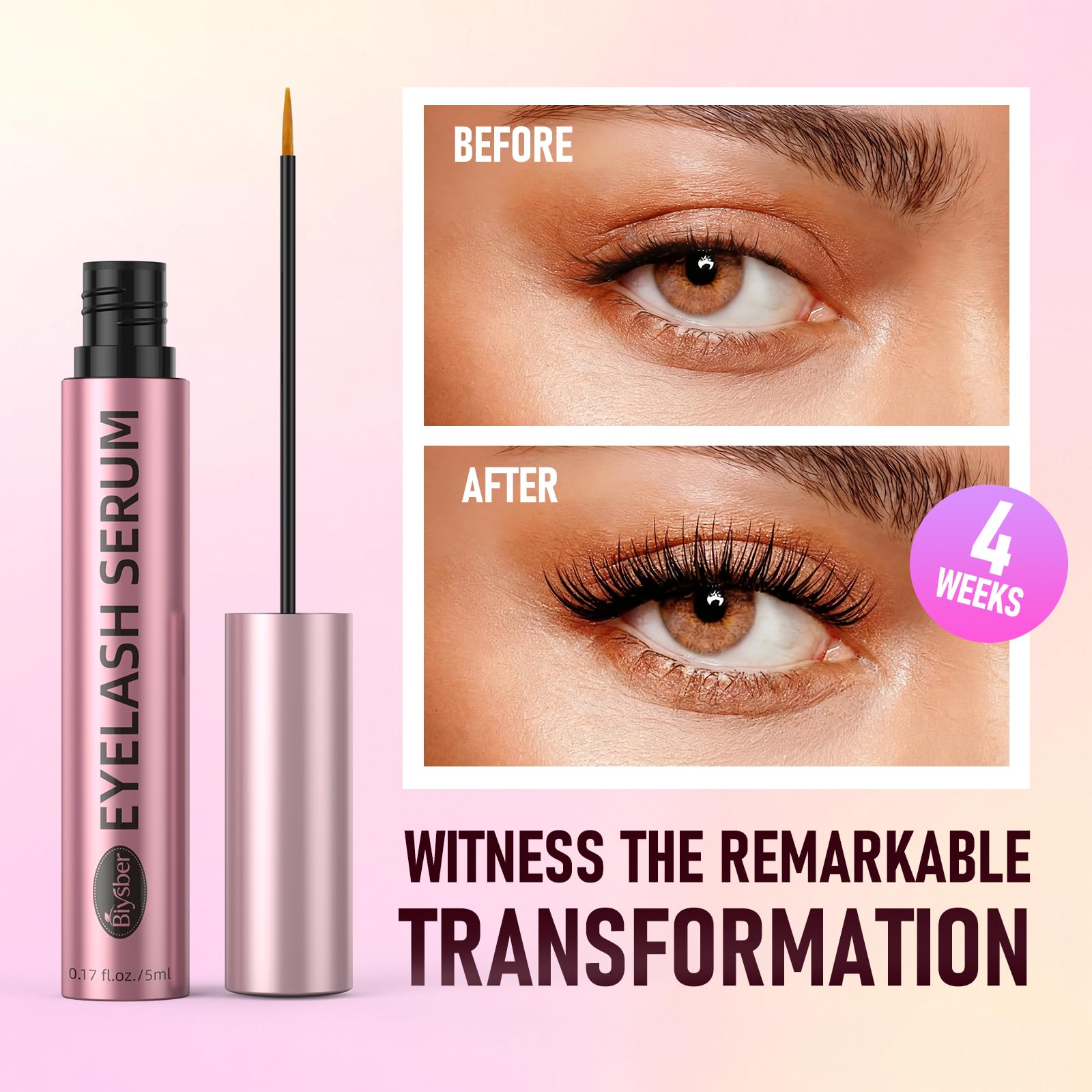 Premium imported lash enhancer for longer thicker lashes close up