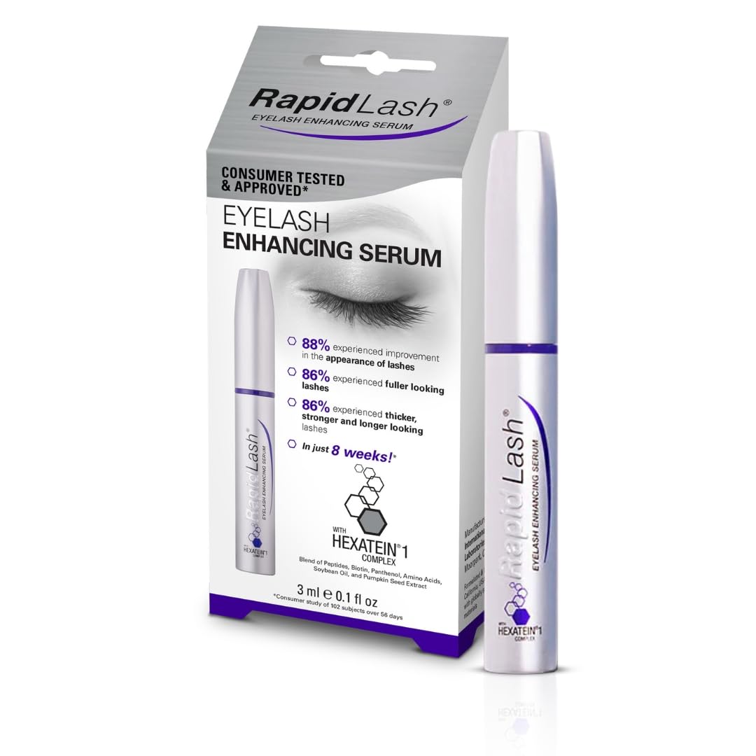 RapidLash Hexatein 1 Complex lash serum packaging box detailing the conditioning benefits