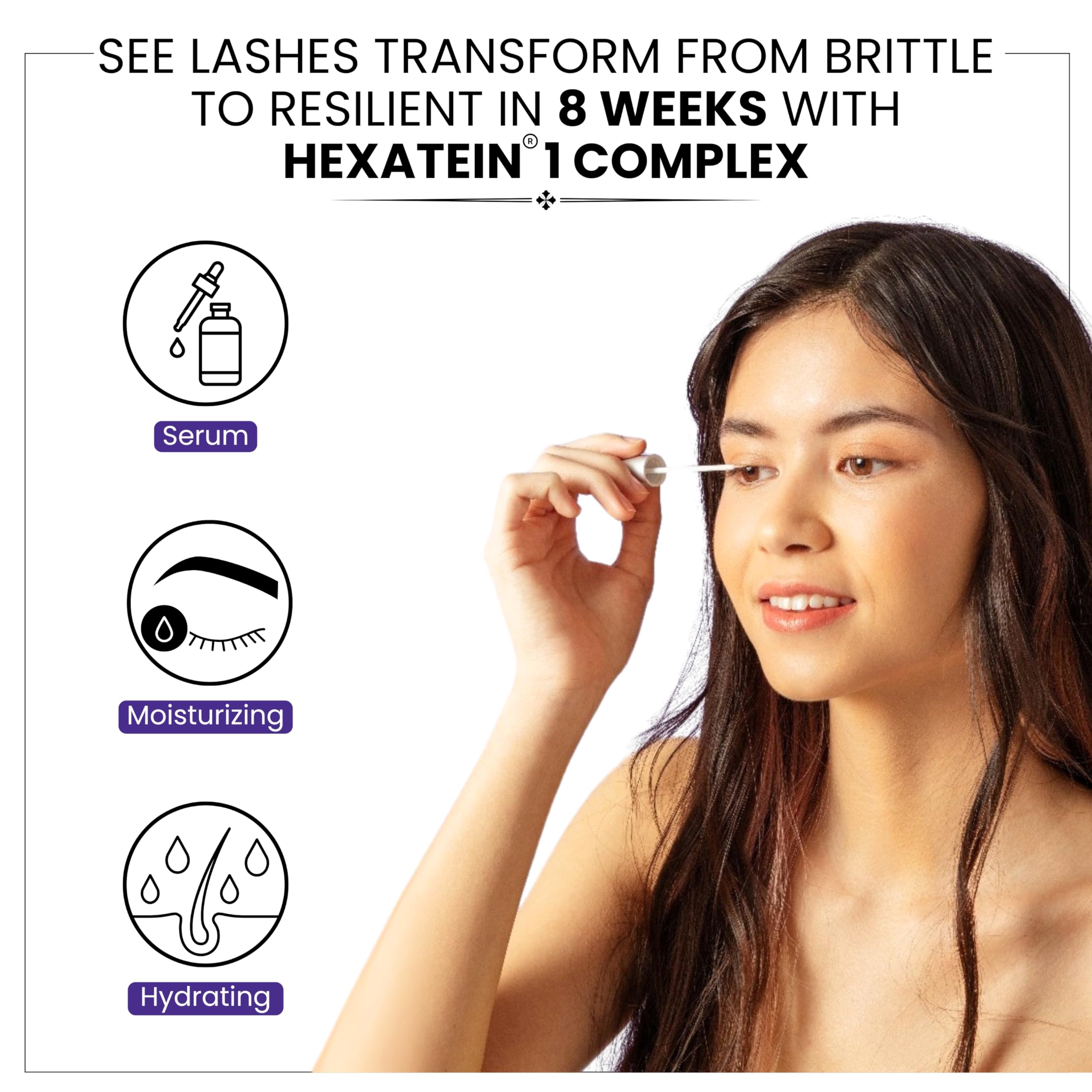 Authentic USA imported RapidLash serum showing the official list of nourishing ingredients