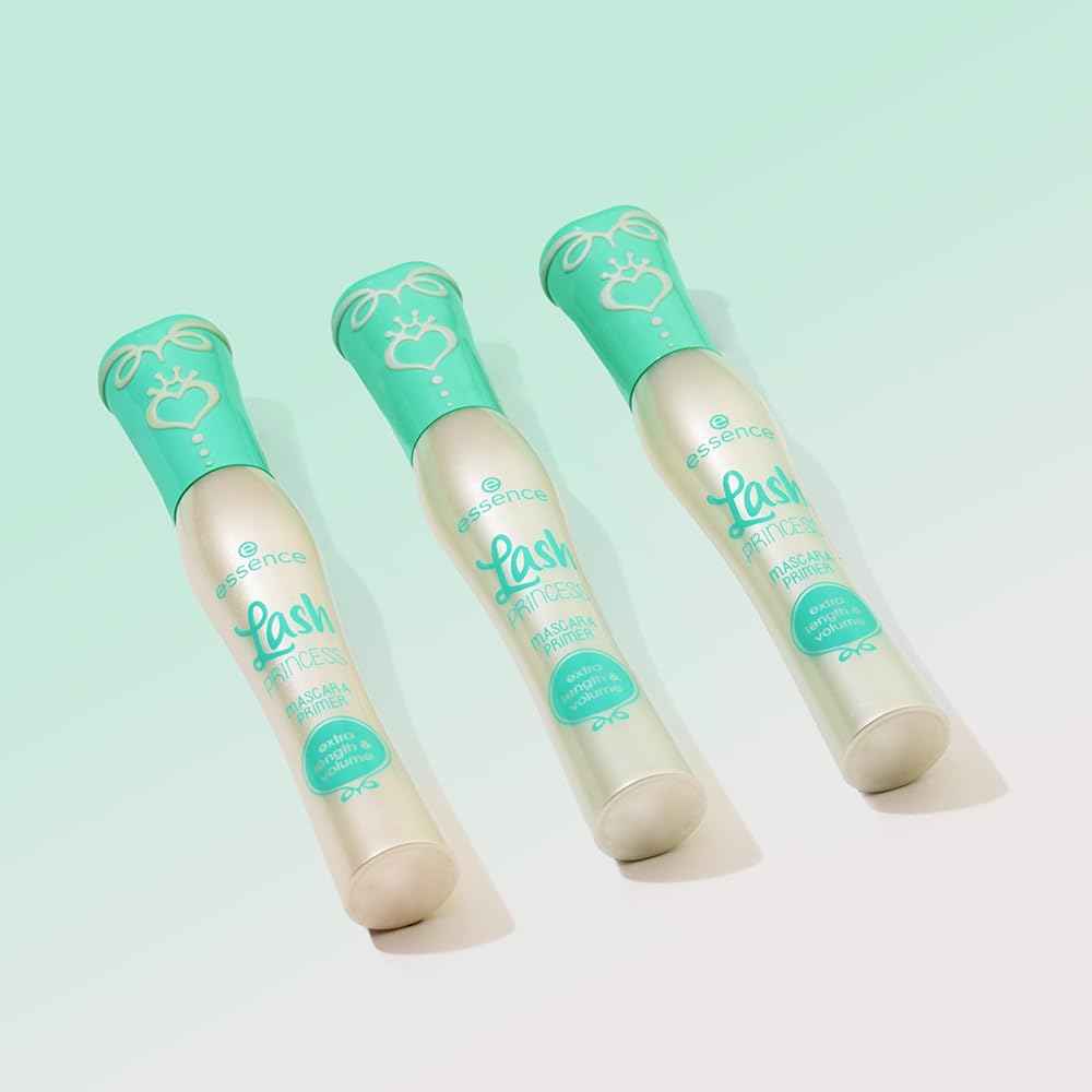 Essence Cosmetics Lash Princess lengthening base primer swatched on skin
