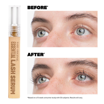Babe Original eyelash enhancing treatment applicator brush displaying the precise clear serum fluid.