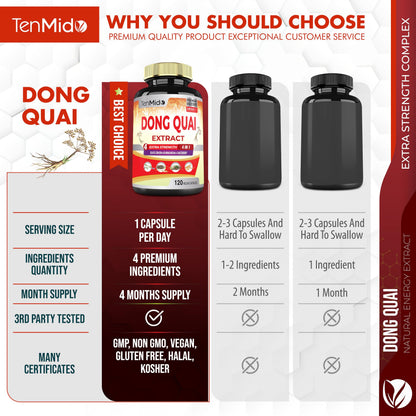 Side view of Tenmido vegan herbal supplement bottle