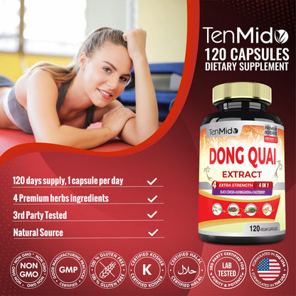 Close up of Tenmido menopause support supplement label details
