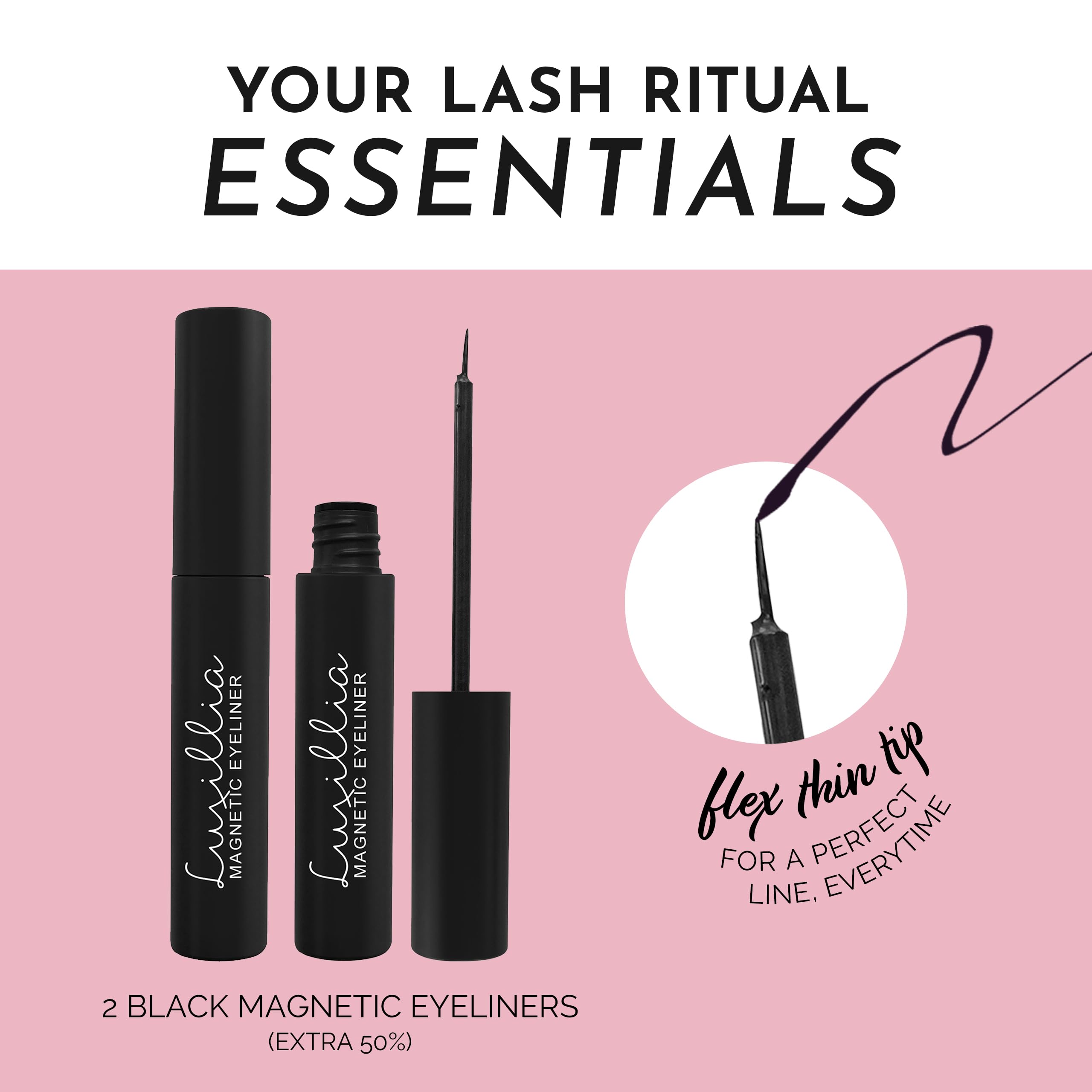 Waterproof swatch test of Luxillia magnetic eyeliner