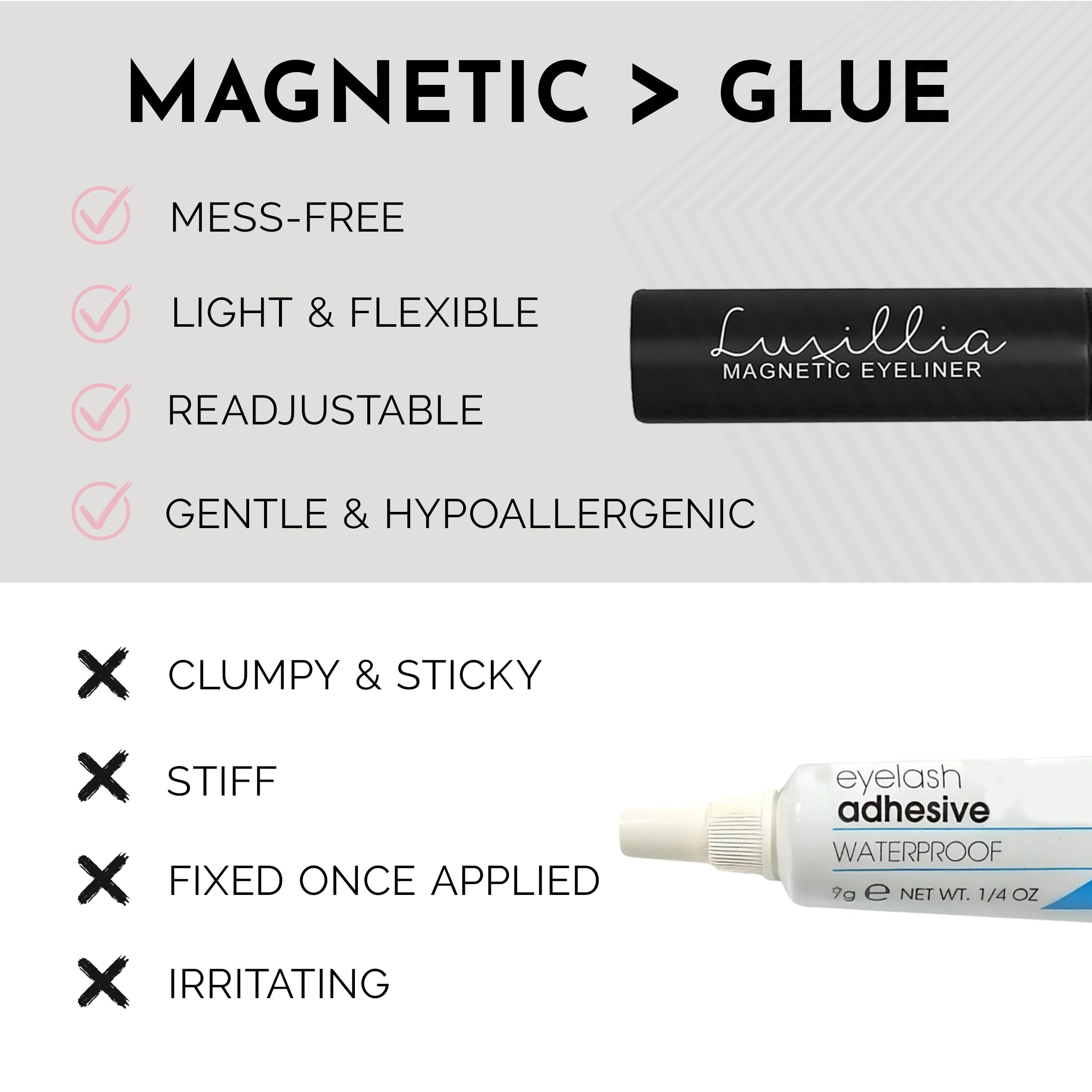 Applying Luxillia magnetic eyeliner on eyelid for lash application