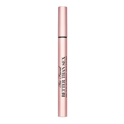 Professional makeup look using Too Faced liquid liner