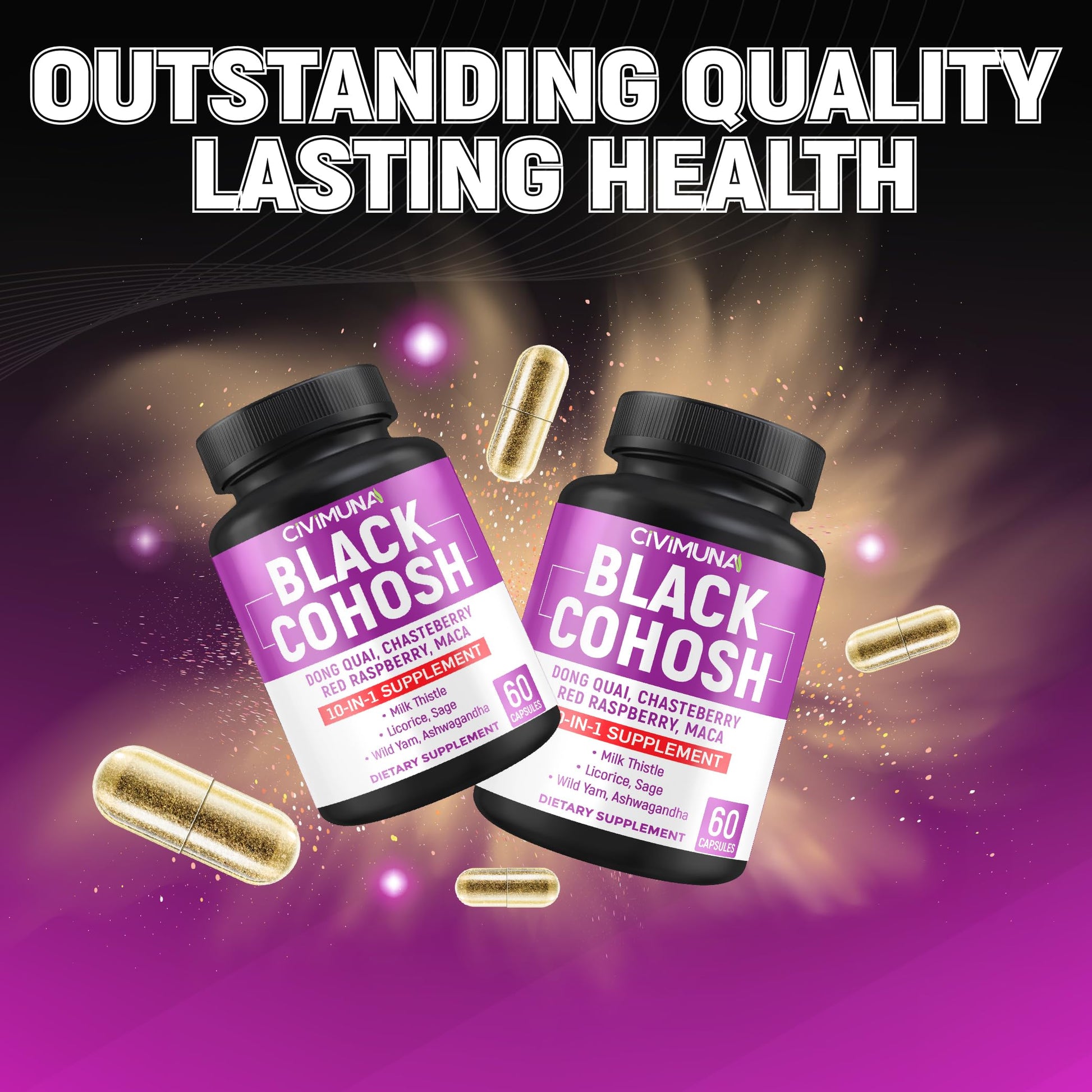 Authentic Civimuna 120 count black cohosh herbal supplement bottle