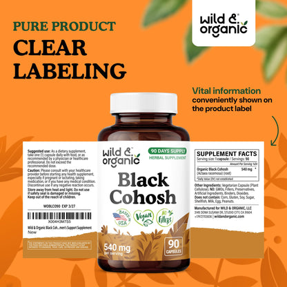 Authentic USA imported Wild & Organic Black Cohosh supplement