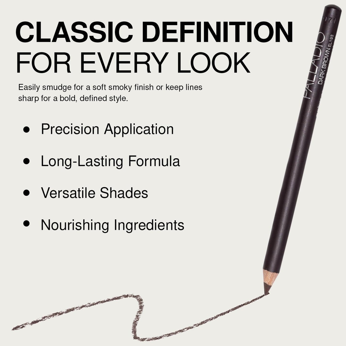 Palladio wooden eyeliner pencil side profile