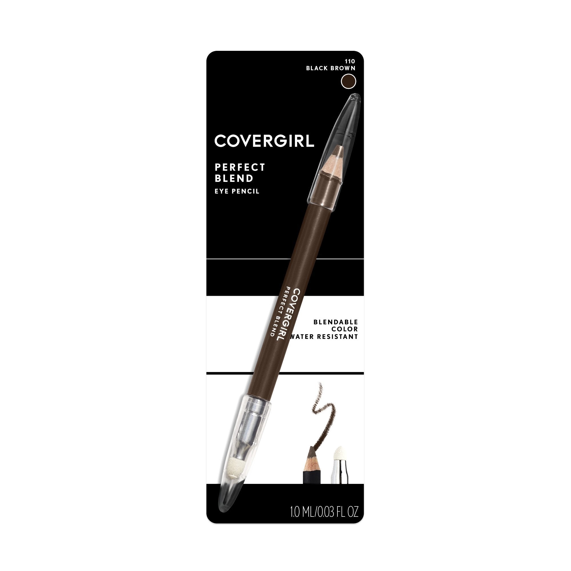Covergirl Perfect Blend Eyeliner Pencil showing the sharpenable wooden tip