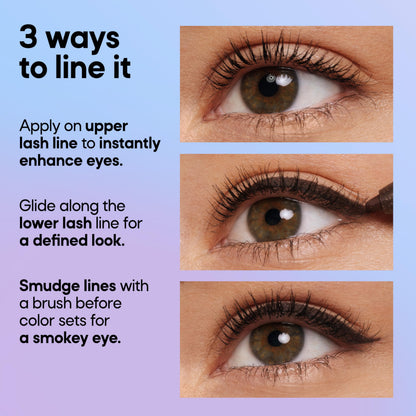 Professional eye makeup application with Almay gel pencil