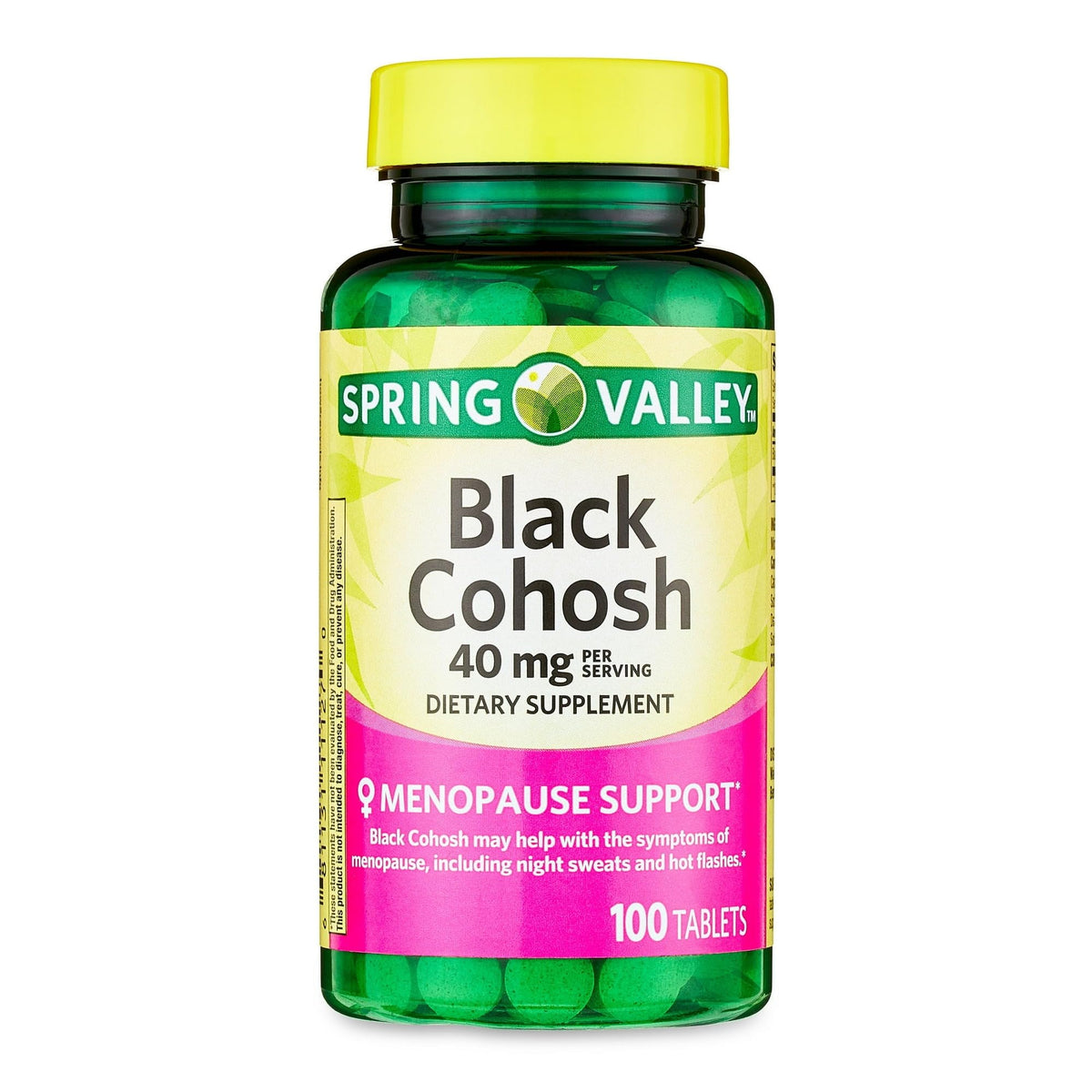 Spring Valley Black Cohosh supplement label details